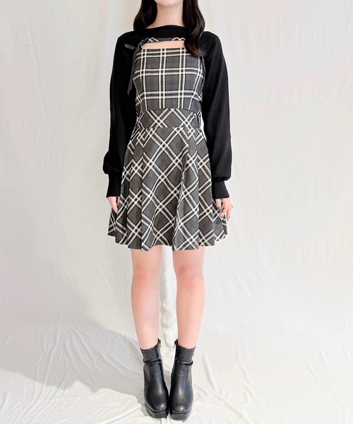 NOMAE ショートニット× キャミワンピース セット ミニ ショートニット×キャミワンピースセット – PARK by one way（パーク