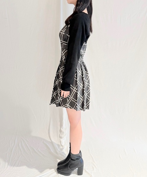 セール】ショートニット×キャミワンピースセット（ワンピース）｜NOMAE