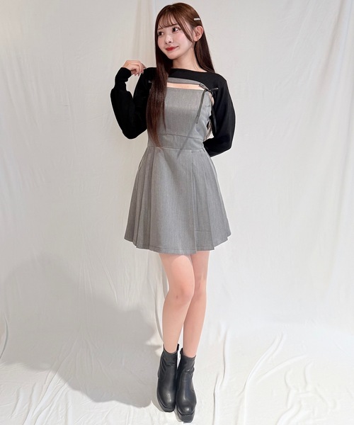 NOMAE ショートニット× キャミワンピース セット ミニ セール】ショートニット×キャミワンピースセット(ワンピース