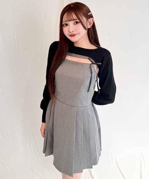 セール】ショートニット×キャミワンピースセット（ワンピース）｜NOMAE