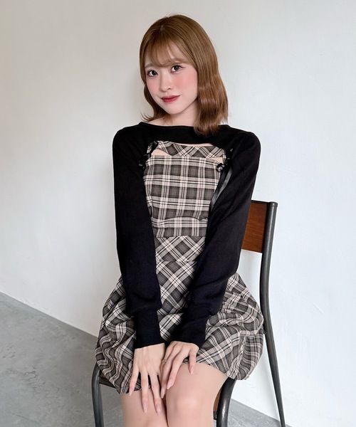 セール】ショートニット×キャミワンピースセット（ワンピース）｜NOMAE