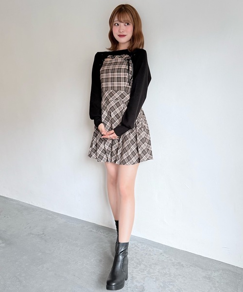 セール】ショートニット×キャミワンピースセット（ワンピース）｜NOMAE