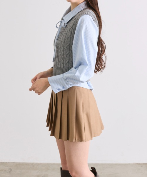 OLIVE des OLIVE（オリーブデオリーブ）の「シャツ＋ベストセット（シャツ/ブラウス・レディース・オフホワイト/チャコールグレー/ピンク・FREE）」の17枚目の写真