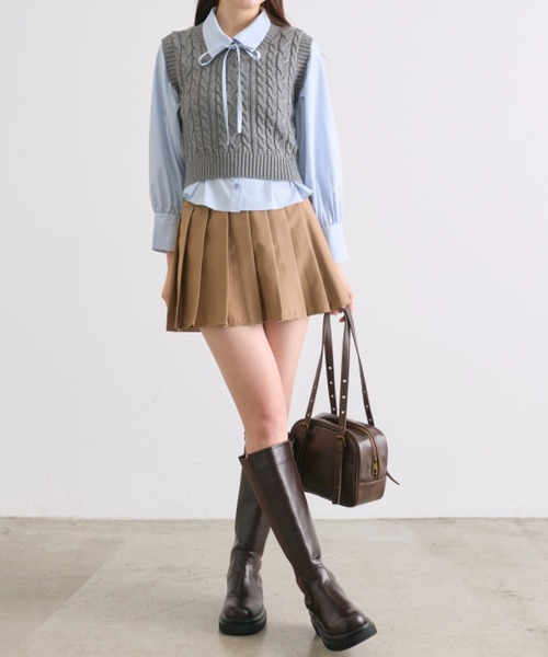 OLIVE des OLIVE（オリーブデオリーブ）の「シャツ＋ベストセット（シャツ/ブラウス・レディース・オフホワイト/チャコールグレー/ピンク・FREE）」の22枚目の写真