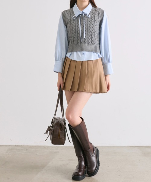 OLIVE des OLIVE（オリーブデオリーブ）の「シャツ＋ベストセット（シャツ/ブラウス・レディース・オフホワイト/チャコールグレー/ピンク・FREE）」の20枚目の写真