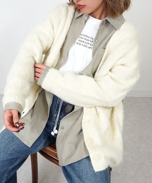 gossara(ゴサラ)の「【リアルバイ多数】アルパカ風カーディガン(カーディガン/ボレロ・レディース・杢グレー/アイボリー/ベージュ・FREE)」の10枚目の写真