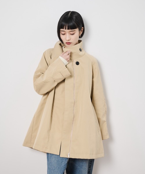 Shelly island(シェリーアイランド)の「スタンドカラーミドルトレンチコート(トレンチコート・レディース・ベージュ/カーキ・FREE)」の14枚目の写真
