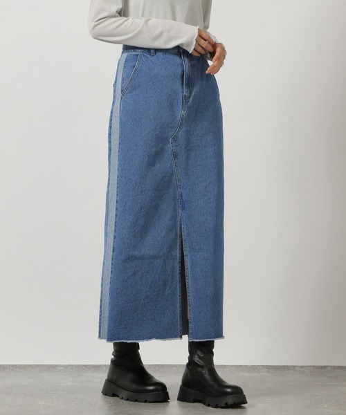 LAKOLE(ラコレ)の「サイドラインデニムスカート / 290711(デニムスカート・レディース・ライトブルー/ブラック/インディゴブルー・SMALL/LARGE/MEDIUM)」の18枚目の写真