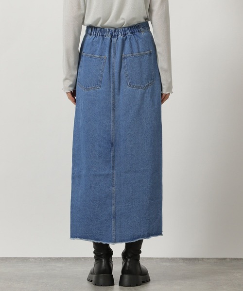 LAKOLE(ラコレ)の「サイドラインデニムスカート / 290711(デニムスカート・レディース・ライトブルー/ブラック/インディゴブルー・SMALL/LARGE/MEDIUM)」の7枚目の写真