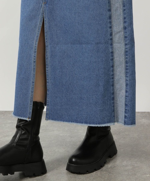 LAKOLE(ラコレ)の「サイドラインデニムスカート / 290711(デニムスカート・レディース・ライトブルー/ブラック/インディゴブルー・SMALL/LARGE/MEDIUM)」の10枚目の写真