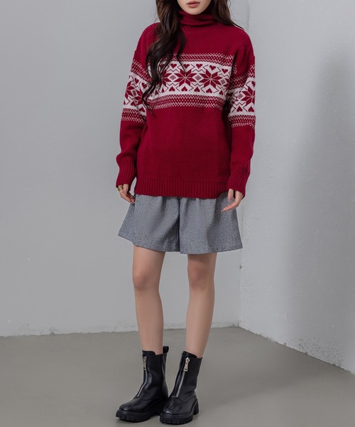 DAY CLOSET（デイ クローゼット）の「【大きいサイズ有】冬に溶け込む生地感。クラシカルウール調フロントタックハーフパンツ レディース（その他パンツ・レディース・グレー/ブラック・S/M/L/XL）」の15枚目の写真