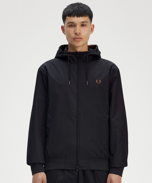 FRED PERRY(フレッドペリー)の「The Hooded Brentham Jacket/フーデットブレンサムジャケット(ブルゾン・メンズ・ブラック/サンドグレー・M/L)」の5枚目の写真