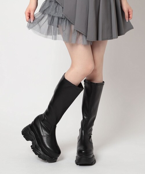 cs T&P(シーエスティーアンドピー)の「厚底ラバーストームロングブーツ(ブーツ・レディース・ブラック・S/M/L/LL)」の8枚目の写真