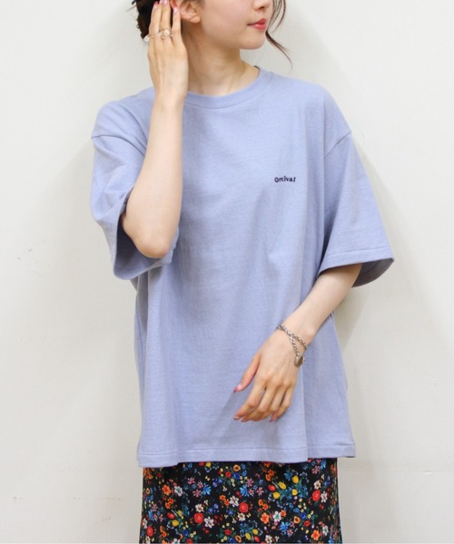 ORCIVAL（オーシバル）の「ORCIVAL/オーシバル　エンブロイダリーショートスリーブTEE　EMBROIDERY SHORT SLEEVE T-SHIRT　OR-C0419 MIT（メンズ）（Tシャツ/カットソー・レディース・ブラック/サックスブルー/オフホワイト/ピンク・4/5）」の4枚目の写真