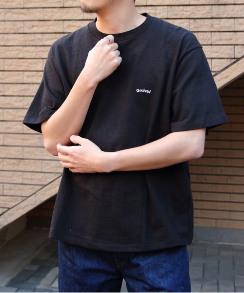 ORCIVAL（オーシバル）の「ORCIVAL/オーシバル　エンブロイダリーショートスリーブTEE　EMBROIDERY SHORT SLEEVE T-SHIRT　OR-C0419 MIT（メンズ）（Tシャツ/カットソー・レディース・ブラック/サックスブルー/オフホワイト/ピンク・4/5）」の3枚目の写真