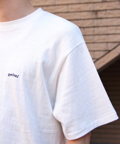 ORCIVAL（オーシバル）の「ORCIVAL/オーシバル　エンブロイダリーショートスリーブTEE　EMBROIDERY SHORT SLEEVE T-SHIRT　OR-C0419 MIT（メンズ）（Tシャツ/カットソー・レディース・ブラック/サックスブルー/オフホワイト/ピンク・4/5）」の8枚目の写真