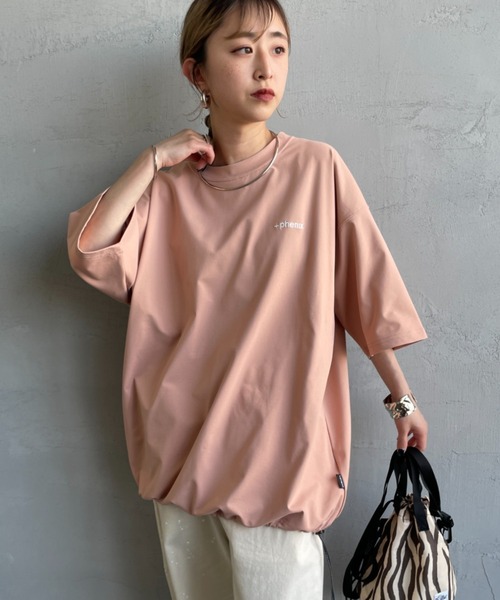 +phenix（プラスフェニックス）の「[＋phenix/プラスフェニックス] 別注 ワンポイント刺繍ロゴ ドローコードTシャツ（Tシャツ/カットソー・メンズ・ホワイト/ブラック/サックスブルー/グレー/ピンク・XL/L/M）」の5枚目の写真