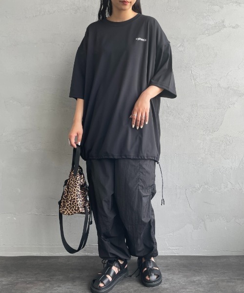 +phenix（プラスフェニックス）の「[＋phenix/プラスフェニックス] 別注 ワンポイント刺繍ロゴ ドローコードTシャツ（Tシャツ/カットソー・メンズ・ホワイト/ブラック/サックスブルー/グレー/ピンク・XL/L/M）」の8枚目の写真