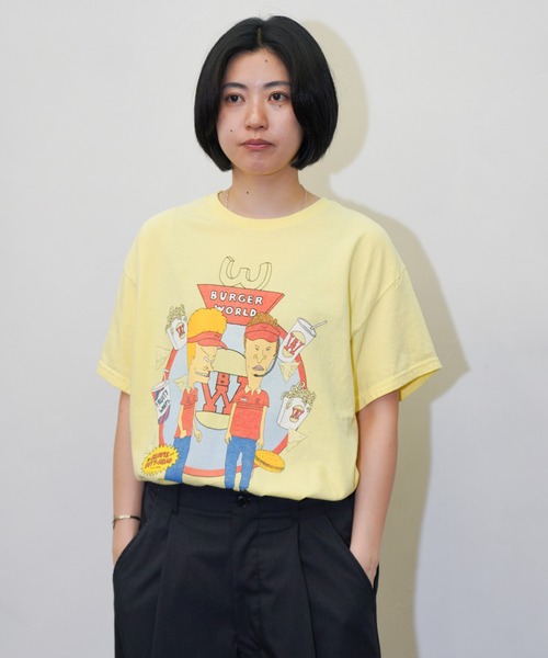 THRIFTY LOOK(スリフティールック)の「THRIFTY LOOK / スリフティールック THRIFTY"BEABIS AND BUTT-HEADH"TEE ビーバス バットヘッド MTV キャラクターTシャツ ユーズド加工(Tシャツ/カットソー・メンズ・ブラック系その他/イエロー/ブラック/ホワイト/ブラック系その他2・X-LARGE/LARGE/MEDIUM)」の6枚目の写真