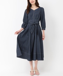 ポリデニムワンピース