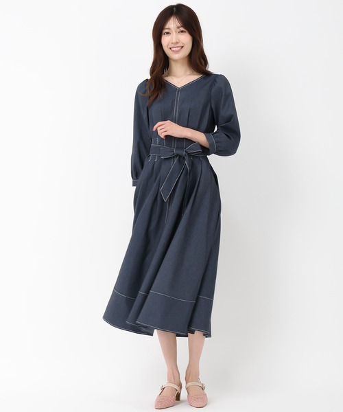 MISCH MASCH(ミッシュマッシュ)の「ポリデニムワンピース(ワンピース・レディース・ブルー/グリーン/ネイビー・M/S)」の6枚目の写真