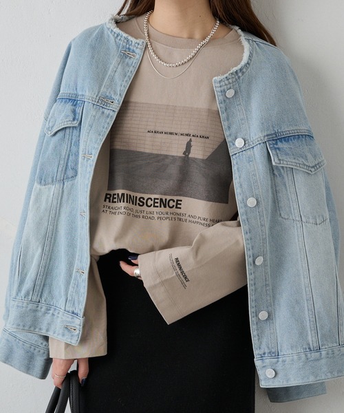 PUAL CE CIN(ピュアルセシン)の「フォトプリントロングスリーブカットソー(Tシャツ/カットソー・レディース・ベージュ/オフホワイト・FREE)」の2枚目の写真