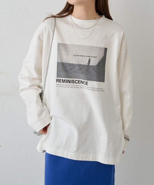 PUAL CE CIN(ピュアルセシン)の「フォトプリントロングスリーブカットソー(Tシャツ/カットソー・レディース・ベージュ/オフホワイト・FREE)」の1枚目の写真