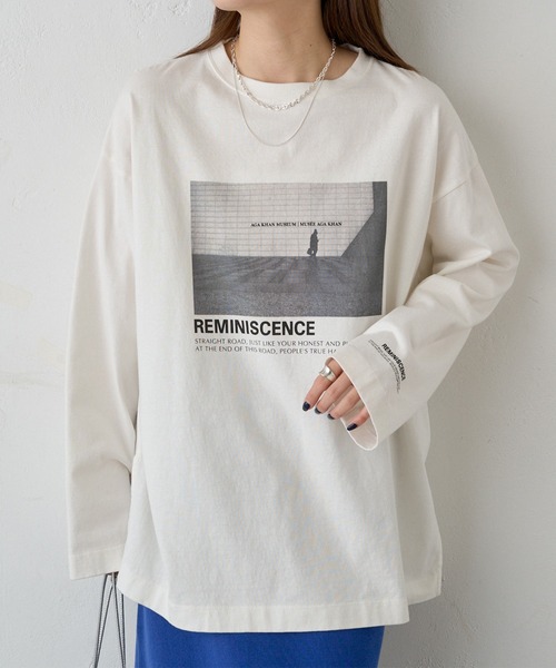 PUAL CE CIN(ピュアルセシン)の「フォトプリントロングスリーブカットソー(Tシャツ/カットソー・レディース・ベージュ/オフホワイト・FREE)」の3枚目の写真