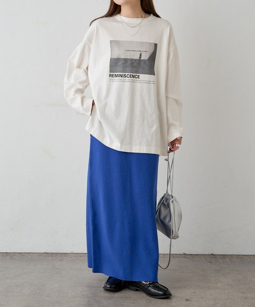 PUAL CE CIN(ピュアルセシン)の「フォトプリントロングスリーブカットソー(Tシャツ/カットソー・レディース・ベージュ/オフホワイト・FREE)」の5枚目の写真