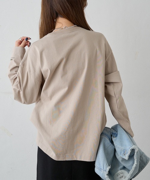 PUAL CE CIN(ピュアルセシン)の「フォトプリントロングスリーブカットソー(Tシャツ/カットソー・レディース・ベージュ/オフホワイト・FREE)」の12枚目の写真