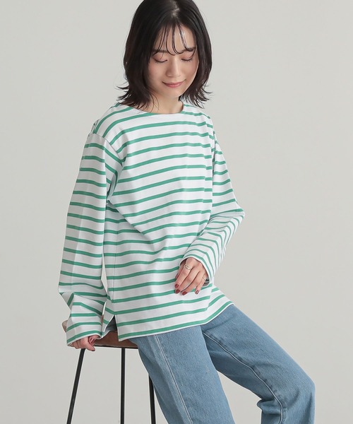 n'OrLABEL（ノアールレーベル）の「『ボーダーバスクロンT』（Tシャツ/カットソー・レディース・グリーン/ブラック/ベージュ/ブルー・2/1）」の22枚目の写真