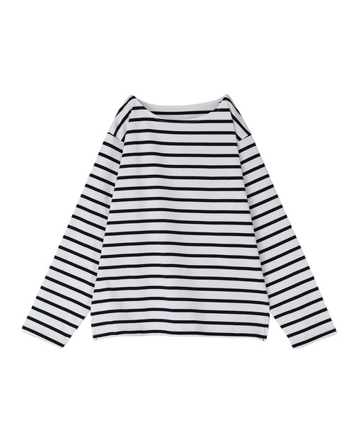 n'OrLABEL（ノアールレーベル）の「『ボーダーバスクロンT』（Tシャツ/カットソー・レディース・グリーン/ブラック/ベージュ/ブルー・2/1）」の9枚目の写真