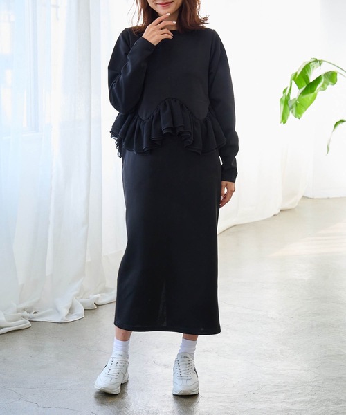 M y u(ミュー)の「ジグザグフリル ワンピース(ワンピース・レディース・ブラック/ホワイト・ML/SM)」の13枚目の写真