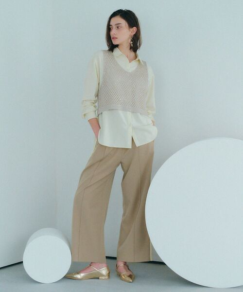 Editt by YECCA VECCA(エディットバイイェッカヴェッカ)の「配色パイピングイージーパンツ(その他パンツ・レディース・ベージュ/ネイビー/ブラック・FREE)」の5枚目の写真