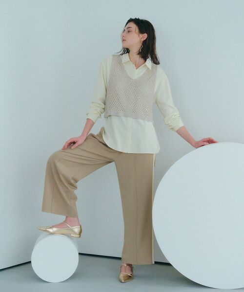 Editt by YECCA VECCA(エディットバイイェッカヴェッカ)の「配色パイピングイージーパンツ(その他パンツ・レディース・ベージュ/ネイビー/ブラック・FREE)」の6枚目の写真