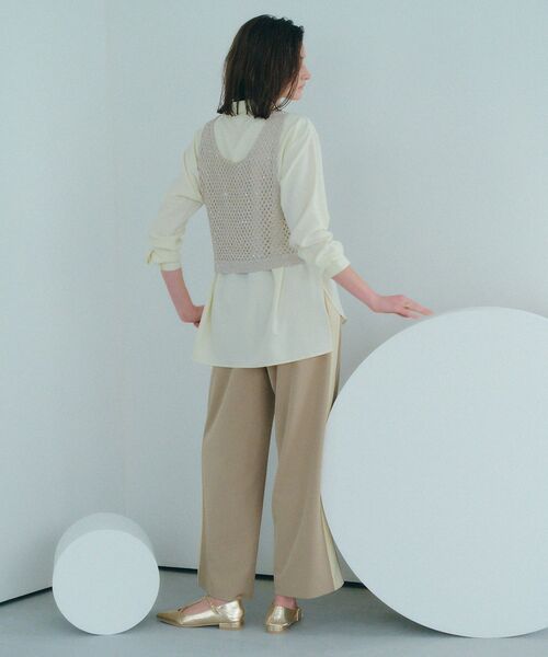 Editt by YECCA VECCA(エディットバイイェッカヴェッカ)の「配色パイピングイージーパンツ(その他パンツ・レディース・ベージュ/ネイビー/ブラック・FREE)」の8枚目の写真