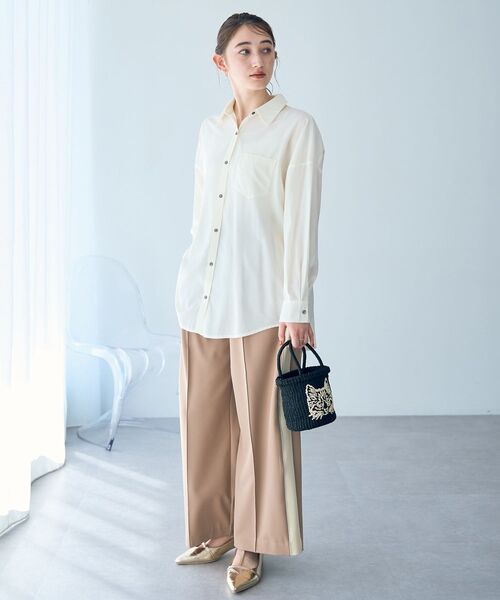 Editt by YECCA VECCA(エディットバイイェッカヴェッカ)の「配色パイピングイージーパンツ(その他パンツ・レディース・ベージュ/ネイビー/ブラック・FREE)」の17枚目の写真