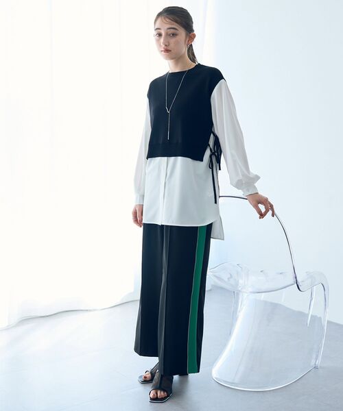 Editt by YECCA VECCA(エディットバイイェッカヴェッカ)の「配色パイピングイージーパンツ(その他パンツ・レディース・ベージュ/ネイビー/ブラック・FREE)」の20枚目の写真