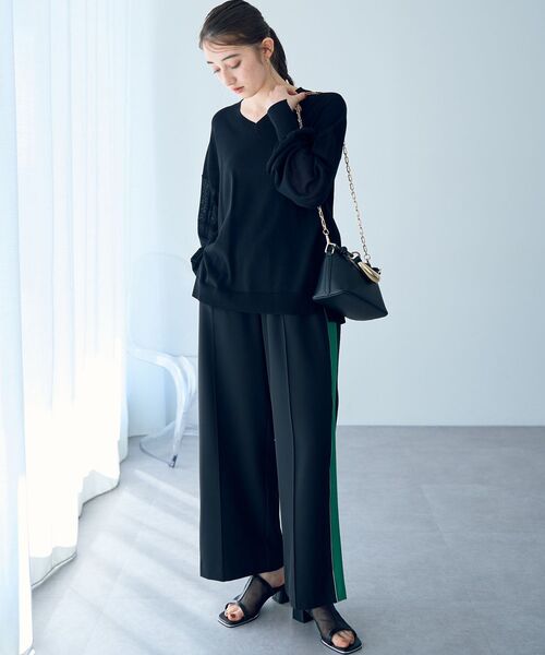 Editt by YECCA VECCA(エディットバイイェッカヴェッカ)の「配色パイピングイージーパンツ(その他パンツ・レディース・ベージュ/ネイビー/ブラック・FREE)」の21枚目の写真