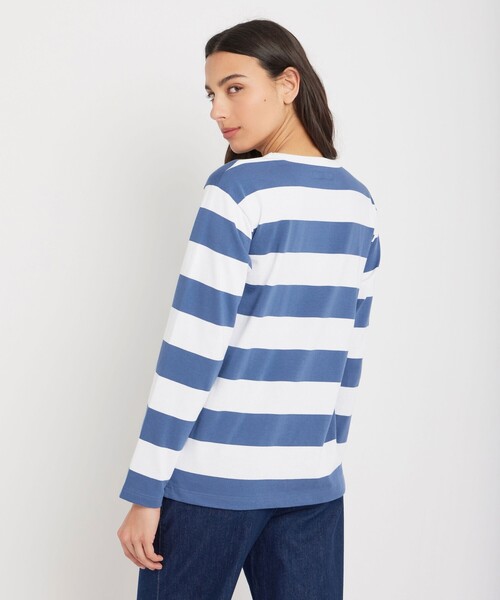 agnes b.(アニエスベー)の「太ボーダー コットン 長袖Tシャツ "Cool"(Tシャツ/カットソー・レディース・ストライプ・2/1/3)」の4枚目の写真