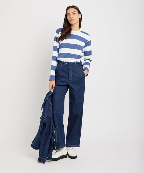 agnes b.(アニエスベー)の「太ボーダー コットン 長袖Tシャツ "Cool"(Tシャツ/カットソー・レディース・ストライプ・2/1/3)」の6枚目の写真