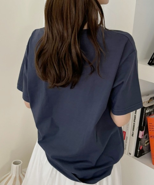 TREOVER(トレオーバー)の「ヴィンテージライク ピグメントTシャツ(Tシャツ/カットソー・レディース・ブルー/ネイビー/チャコールグレー/レッド・FREE)」の14枚目の写真