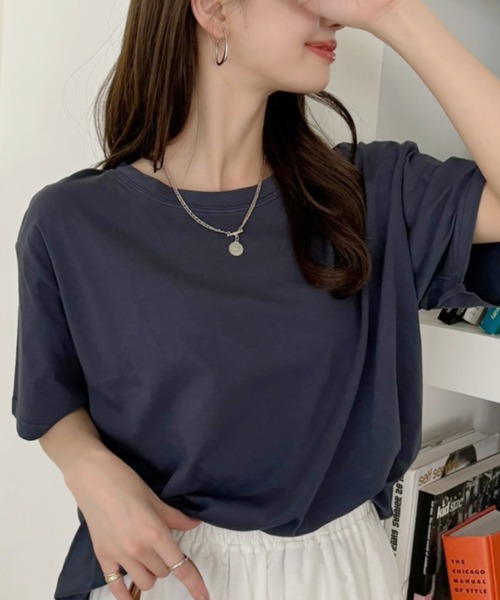 TREOVER(トレオーバー)の「ヴィンテージライク ピグメントTシャツ(Tシャツ/カットソー・レディース・ブルー/ネイビー/チャコールグレー/レッド・FREE)」の11枚目の写真