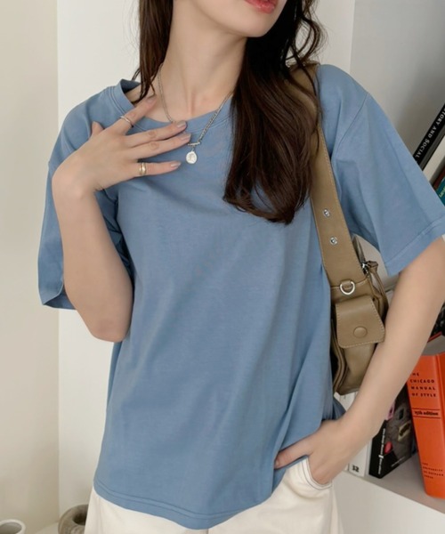 TREOVER(トレオーバー)の「ヴィンテージライク ピグメントTシャツ(Tシャツ/カットソー・レディース・ブルー/ネイビー/チャコールグレー/レッド・FREE)」の18枚目の写真