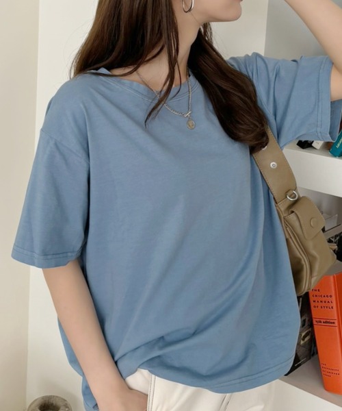 TREOVER(トレオーバー)の「ヴィンテージライク ピグメントTシャツ(Tシャツ/カットソー・レディース・ブルー/ネイビー/チャコールグレー/レッド・FREE)」の20枚目の写真