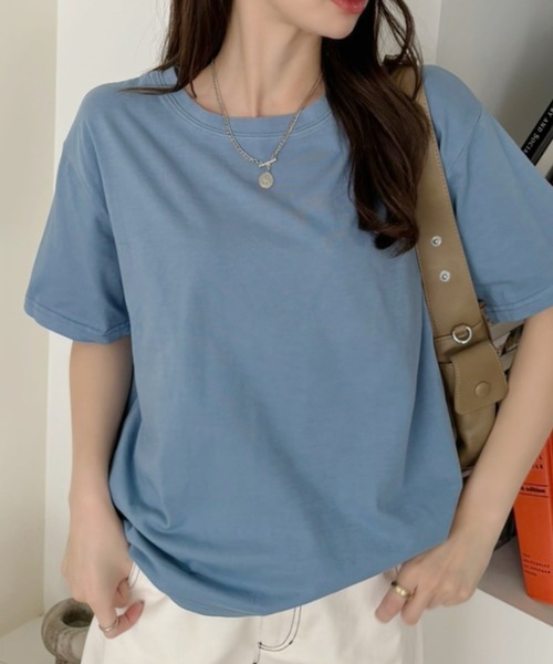TREOVER(トレオーバー)の「ヴィンテージライク ピグメントTシャツ(Tシャツ/カットソー・レディース・ブルー/ネイビー/チャコールグレー/レッド・FREE)」の21枚目の写真