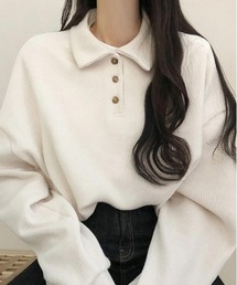 WEGO | WEGO/ベーシックヘンリーネックポロシャツロングT(ポロシャツ)