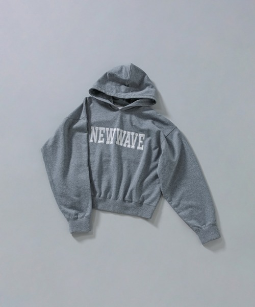 ROSE BUD(ローズバッド)の「(GENE HEAVENS)「NEW WAVE」ロゴ フーデッド スウェット(パーカー・レディース・グレー/ブラック・ONE SIZE)」の3枚目の写真