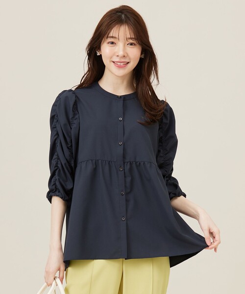 セール】【洗える】ギャザースリーブ ブラウス（シャツ/ブラウス