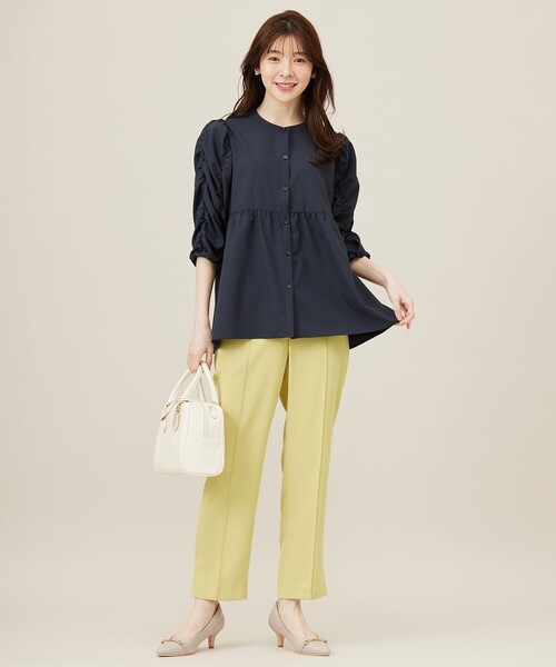 ANY SIS（エニィスィス）の「【洗える】ギャザースリーブ ブラウス（シャツ/ブラウス・レディース・ネイビー系/ホワイト系/スカイブルー系・2）」の6枚目の写真